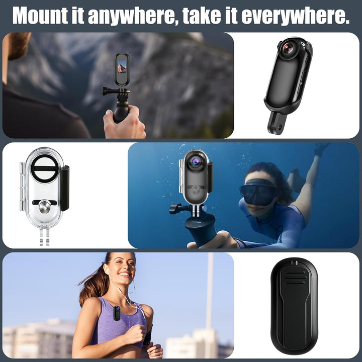OBEST Mini Action 4K Unterwasserkamera, Mini wasserdichte WiFi Cam, Helmkamera für Fahrrad und Motor