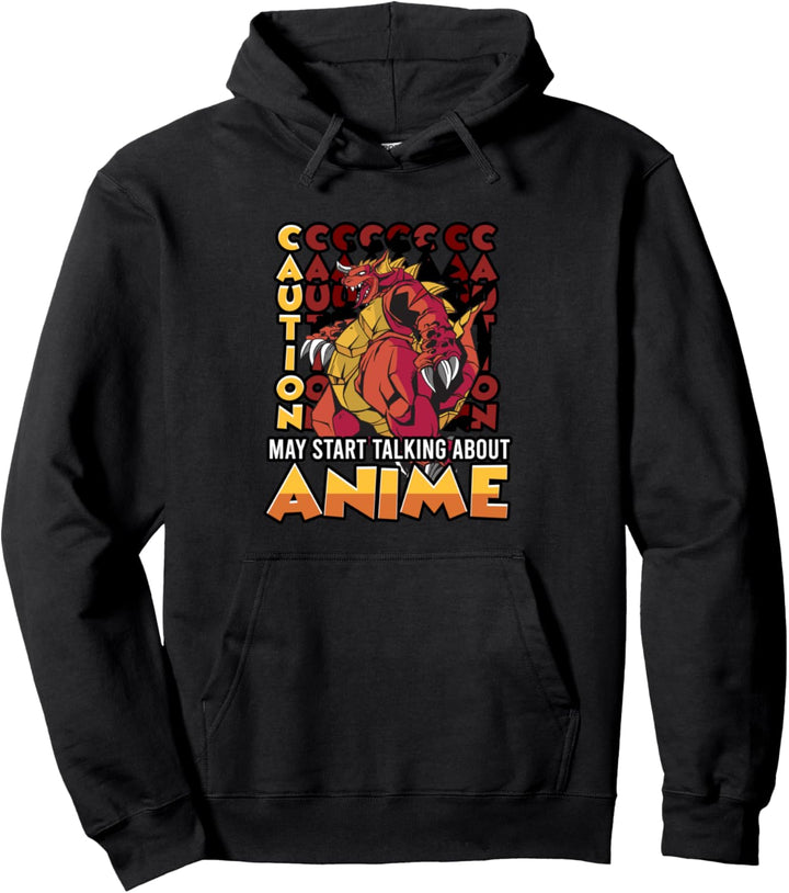 Caution May Spontaneously Talk About Anime Pullover Hoodie