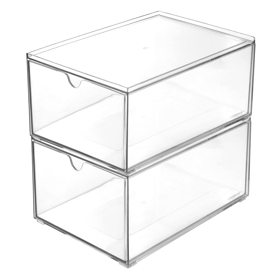 Youngever 2er-Pack Organizer Schubladenbox, 23 cm x 16,5 cm x 10 cm stapelbarer Make-up Organizer, S