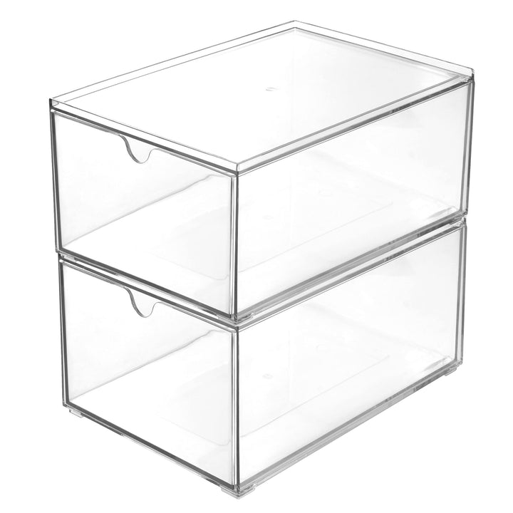 Youngever 2er-Pack Organizer Schubladenbox, 23 cm x 16,5 cm x 10 cm stapelbarer Make-up Organizer, S