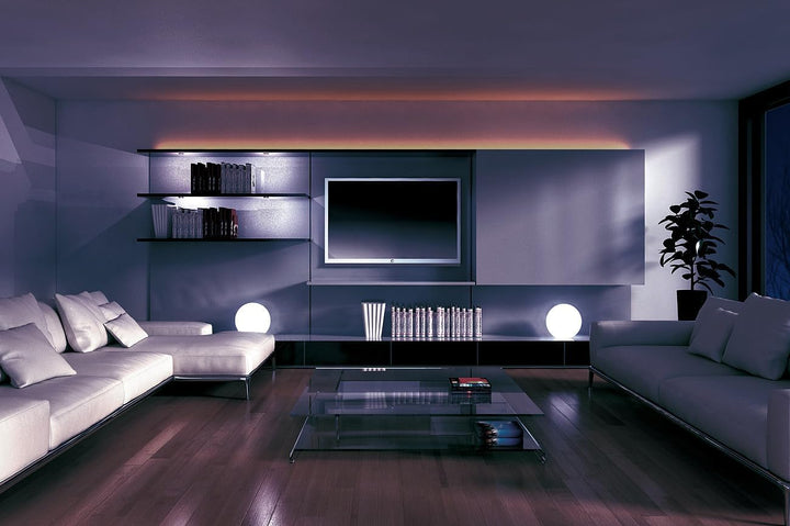 Luminea Home Control Leuchtkugeln: WLAN-Akku-Leuchtkugel mit RGBW-LEDs und App, 576 lm, IP54, Ø 30 c