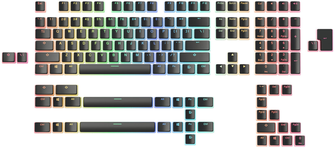 Glorious Gaming 145x Aura Keycaps V2 - PBT Pudding Keycaps, RGB-freundlich, PBT-Material für höhere