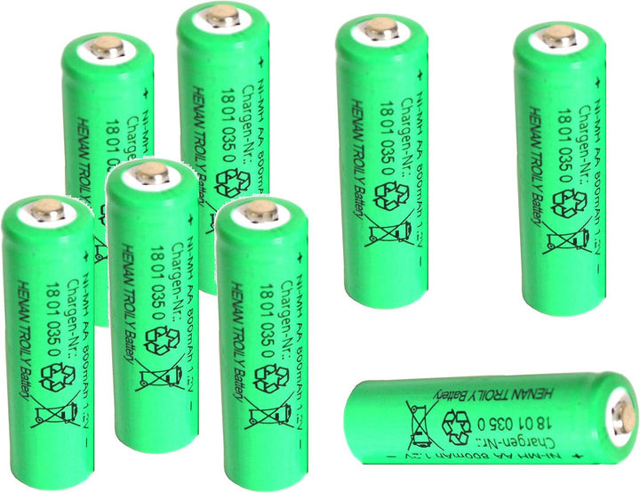 Solar-Akku leistungsstarke wiederaufladbare Batterien NiMH AA- 800mAh (Akku AA 1Set - 8 Stück), Akku