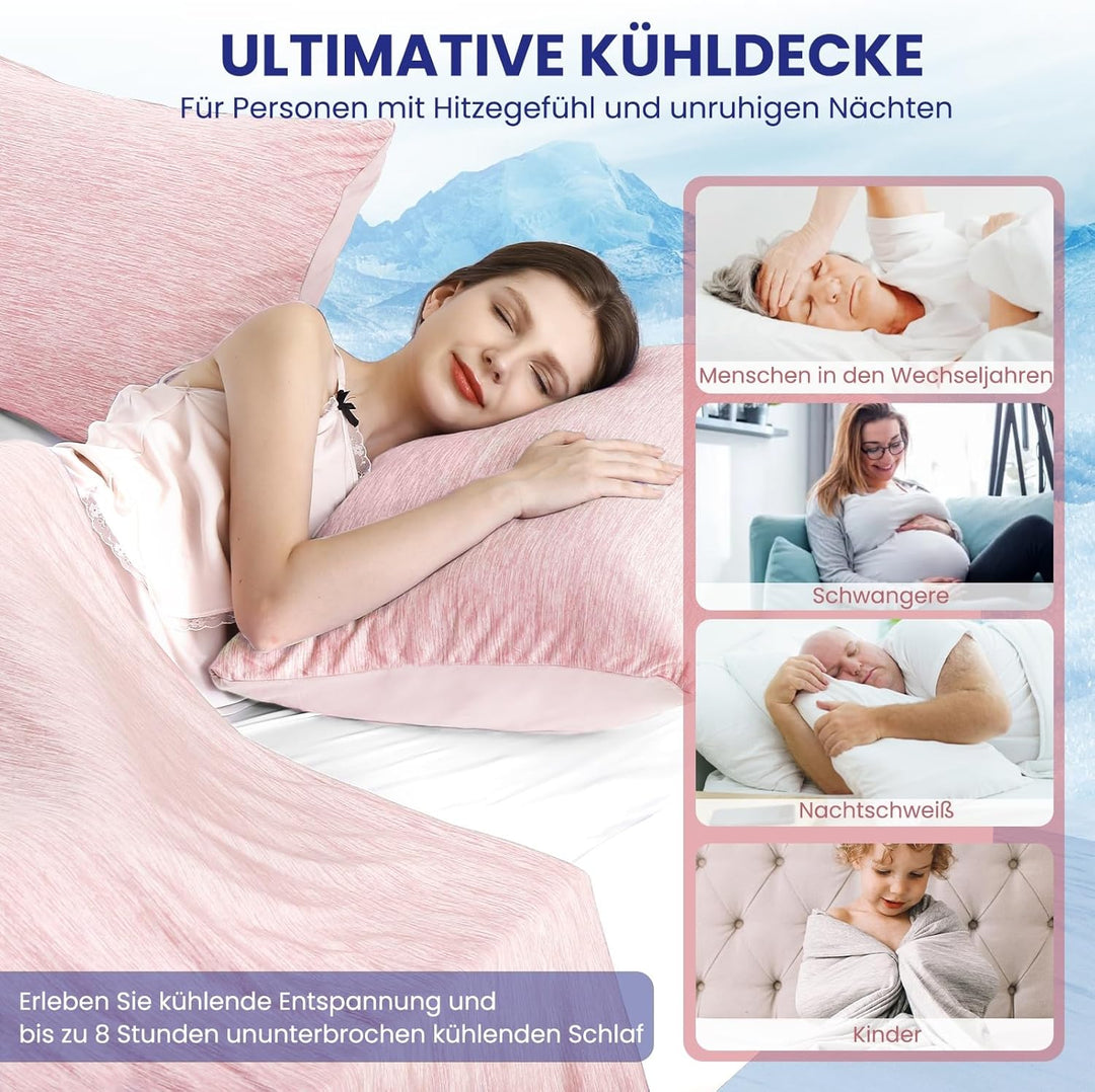 Elegear Kühldecke 130 x 170cm, Japanische Arc-Chill 3.0 Q-Max>0,5 Kühlfasern 2in1 Selbstkühlende Som