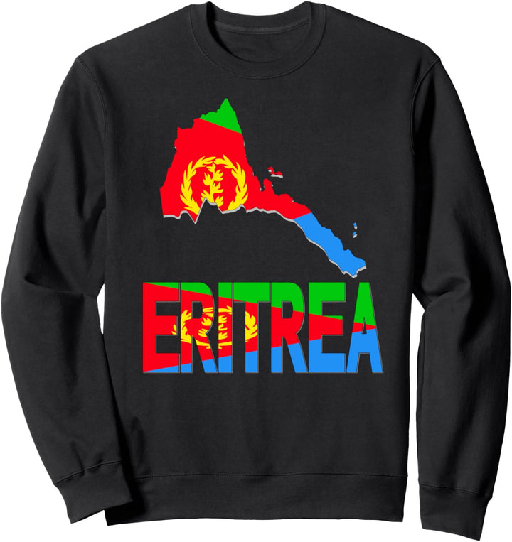 Ich liebe Eritrea Flag In Eritrean Map Sweatshirt