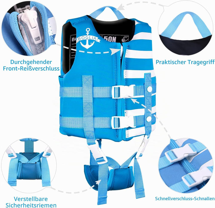 PROTAURI Kinder Schwimmerjacke - Jungen Mädchen Neopren Schwimmen Jacke Kleinkind Schwimmen Lernen B