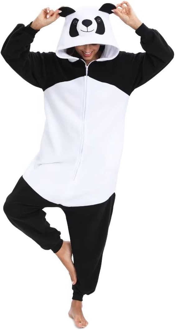 Onesie Tier Erwachsene Unisex Tieroutfit Cosplay Pyjamas Karneval kostüm M Panda, M Panda