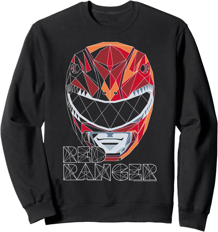 Power Rangers Red Ranger Geometric Helmet Big Face Sweatshirt