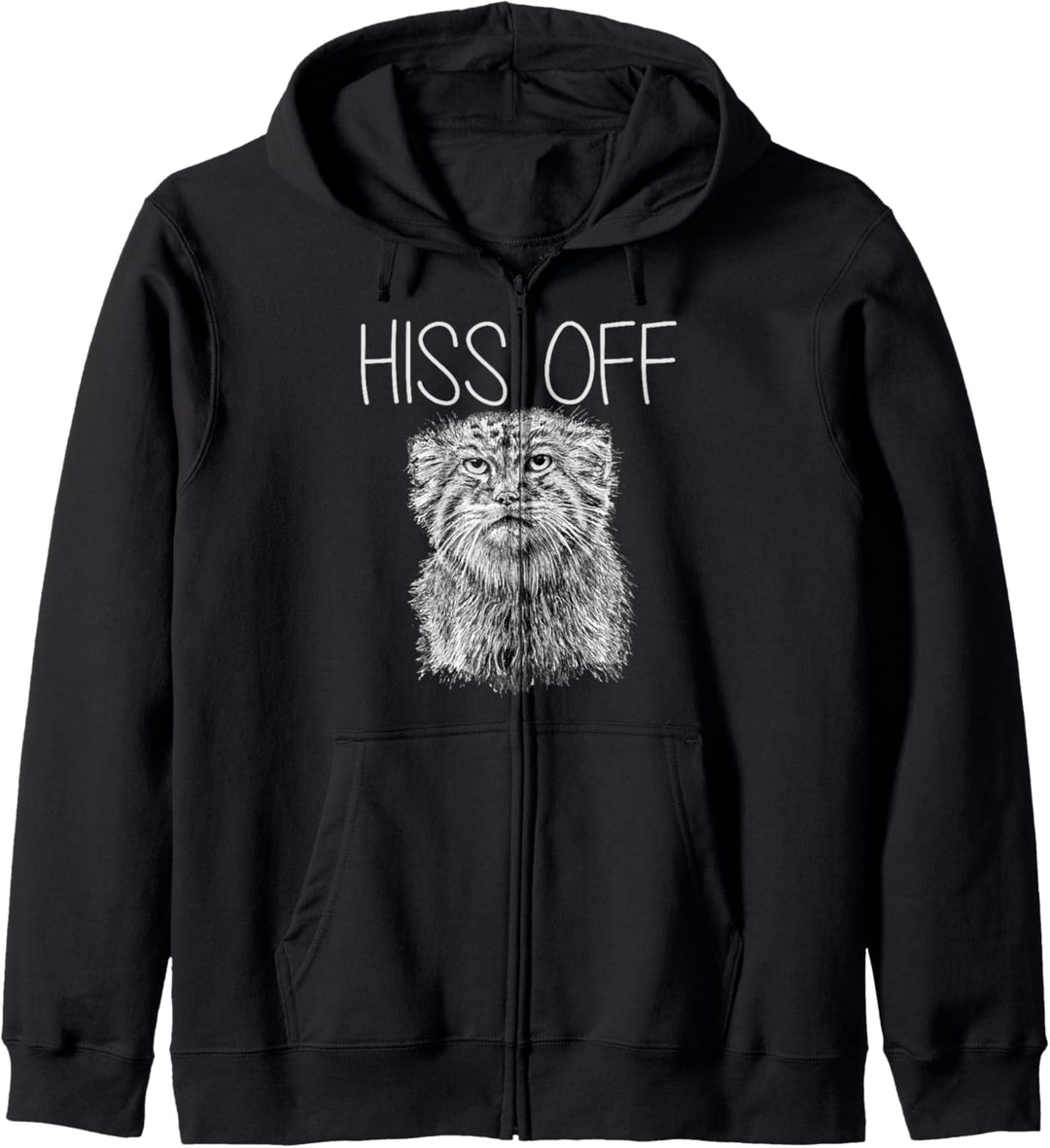 Pallas Cat Hiss Off Manul Wild Cat Lustiges Outfit mit wütender Katze Kapuzenjacke
