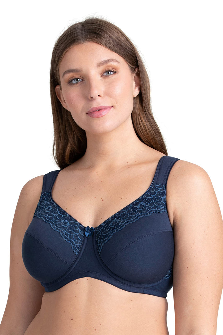 Miss Mary of Sweden Minimizer Bügel-BH Cotton Now Flatcup 75C Dunkelblau, 75C Dunkelblau