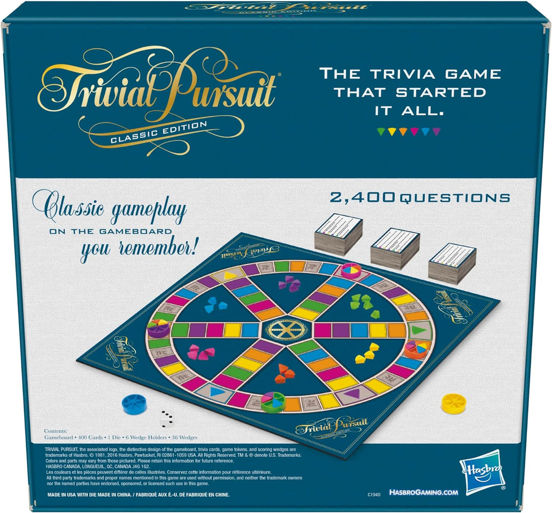 Hasbro Gaming C1940 - Trivial Pursuit Spiel, Classic Edition (englisch) Vereinigtes Königreich Multi