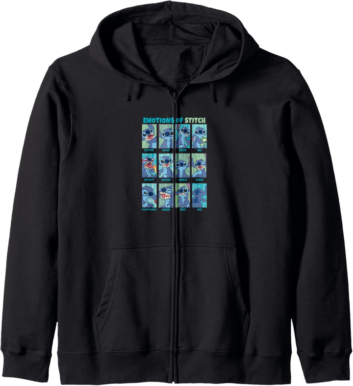 Disney Lilo &amp; Stitch Faces of Emotion Board Box Up Kapuzenjacke