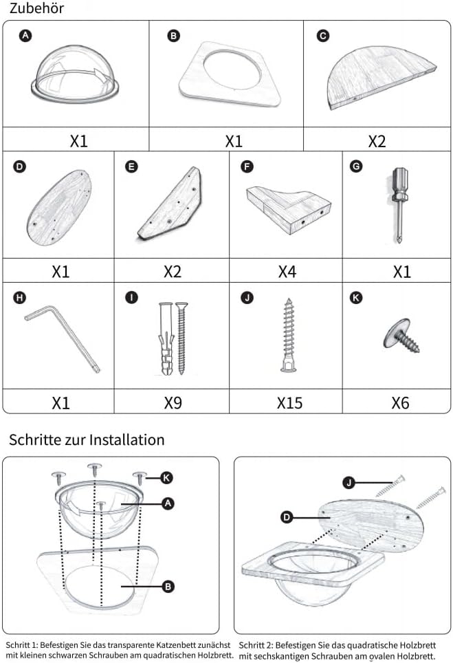 Cat Wall Climbing set Kletterwand Katzen katzenhöhle wand Katzenwandmöbel Set, aus Massives Gummihol