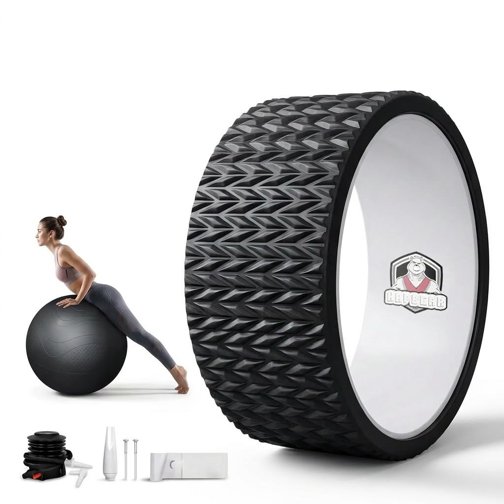 HAPBEAR Yoga Rad Set – 30 cm PP Kern für Wirbelsäulen-Alignment, Rückenschmerzen lindern & Core-Stär