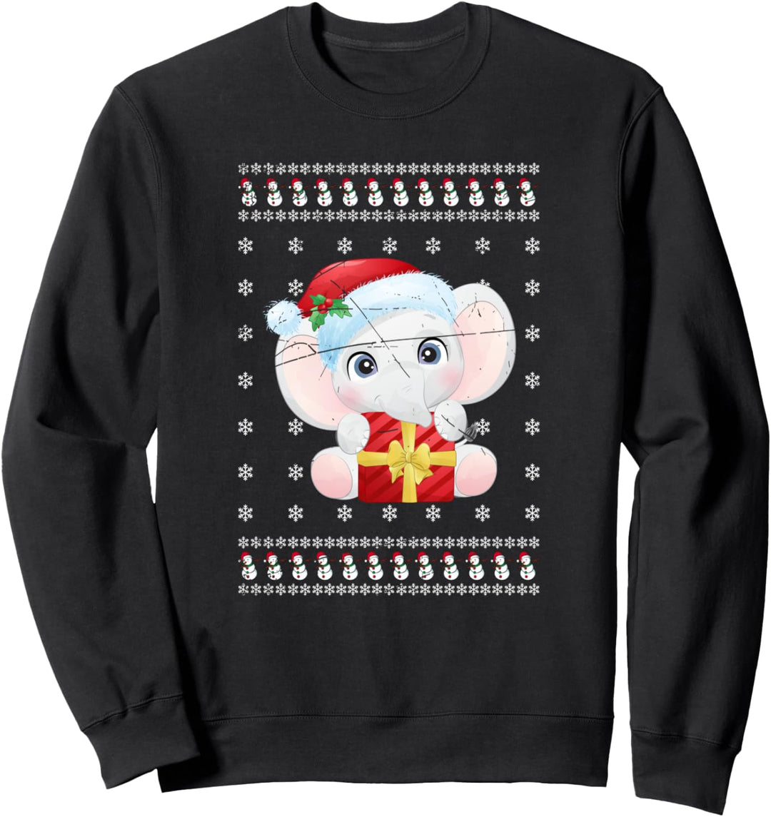 Weihnachten Geschenk Afrika Tier Ugly Christmas Elefant Sweatshirt