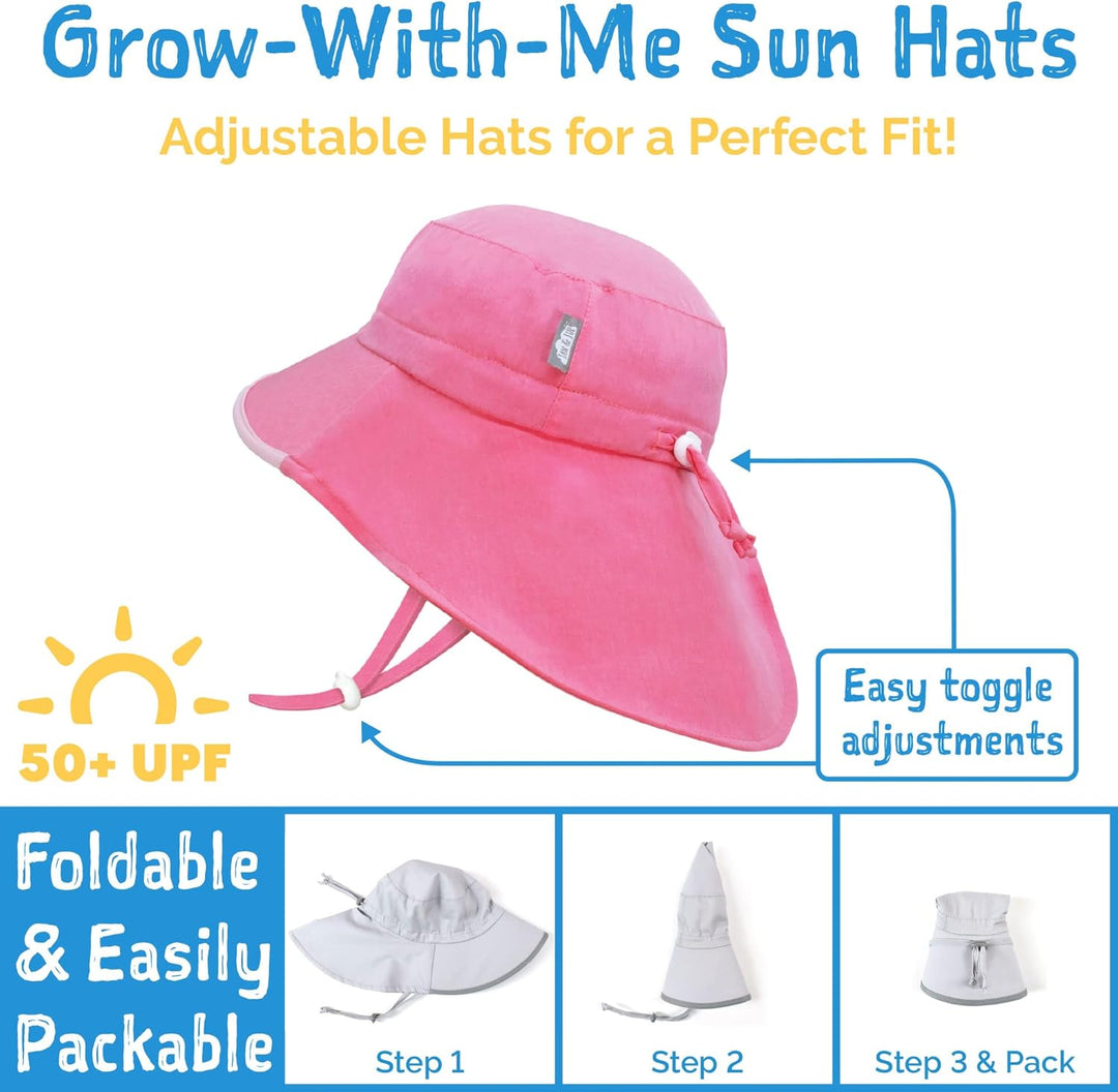Jan & Jul Kinder Grow-with-Me Aqua-Dry Abenteuer-Sonnenhut 0-6 Monate Grau, 0-6 Monate Grau