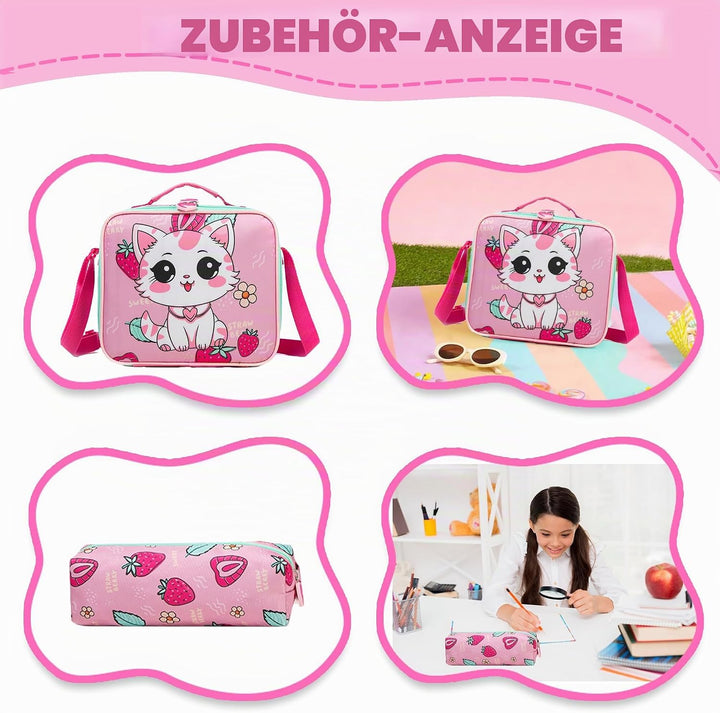 HTgroce Trolley Schulranzen Rucksack Schulrucksack Trolley Schultrolley Schulranzen Mädchen Gross Tr