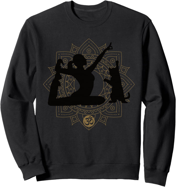 Lustiges Yoga mit Katze | Mandala Om Namaste Yogi Sweatshirt