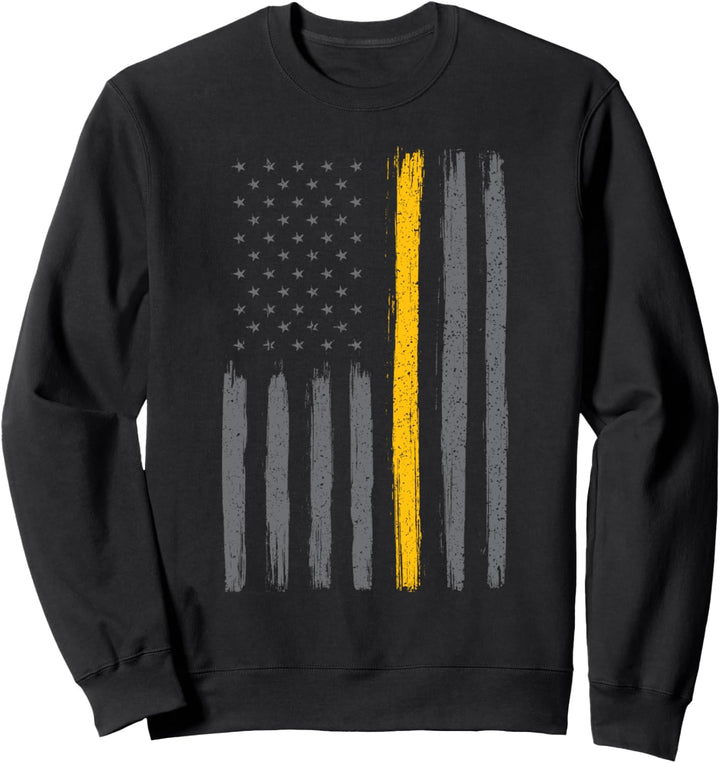 American flag - thin yellow line - 911 dispatcher gift Sweatshirt