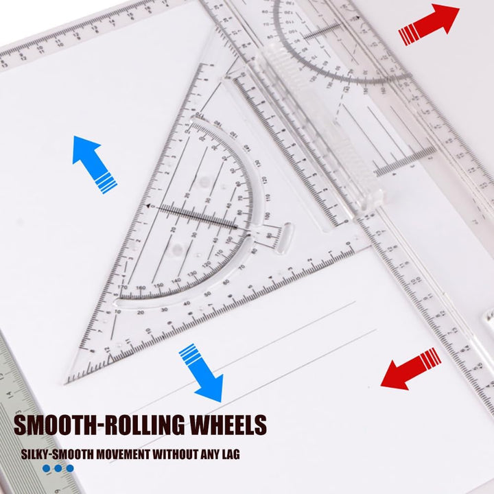 NEWFUN Zeichenplatte A3, Drawing Board, Multifunktionales Zeichenbrett für das Technische Zeichnen i