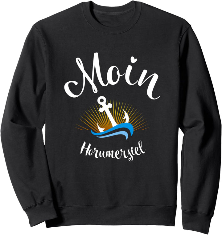 Moin Horumersiel mit Anker Strandurlaub Küste und Meer Sweatshirt