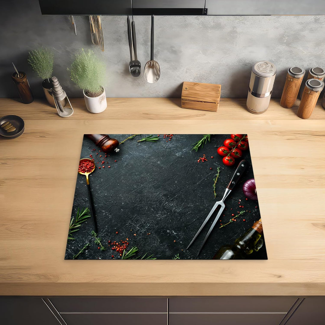 KitchenYeah© Herdabdeckplatte 59x51 cm Einteilig Herdabdeckung Abdeckplatte für Ceranfeld Abdeckung