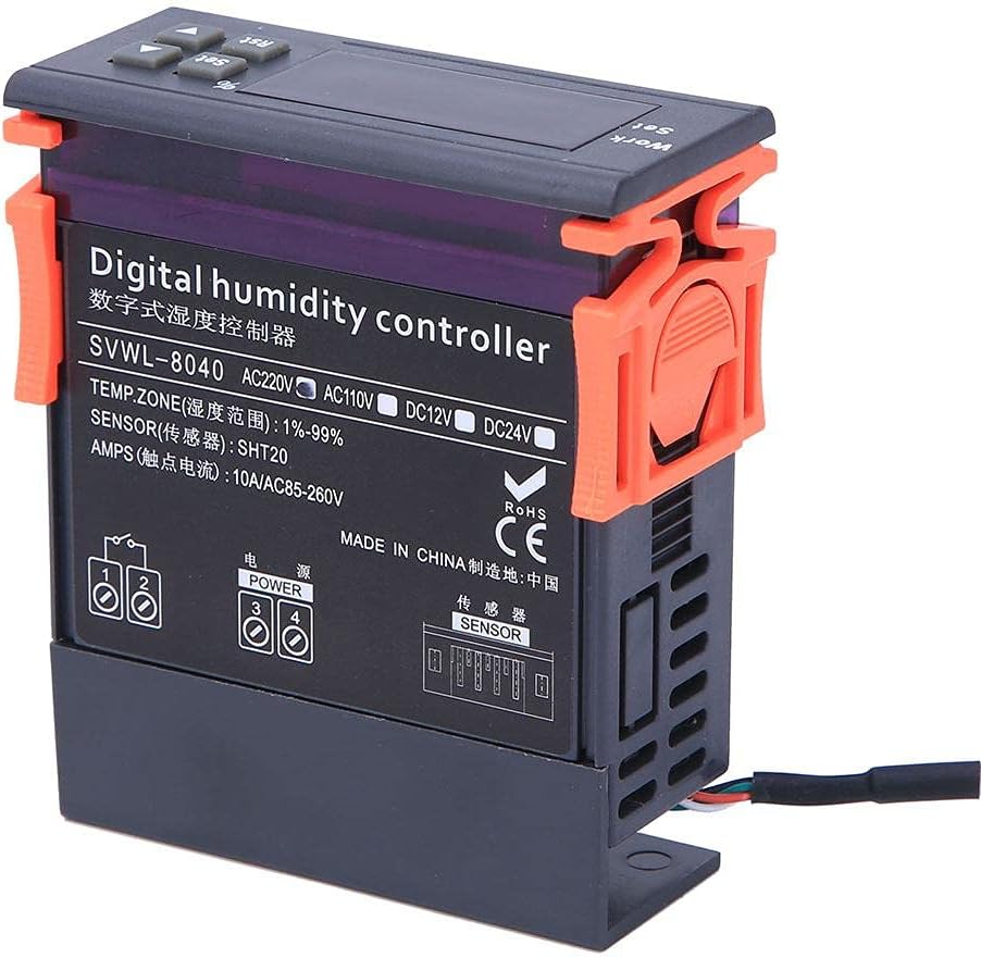 DEWIN Luftfeuchtigkeitsregler, 220V Digitaler Luftfeuchtigkeitsregler Messbereich 1% -99% RH Typ HM