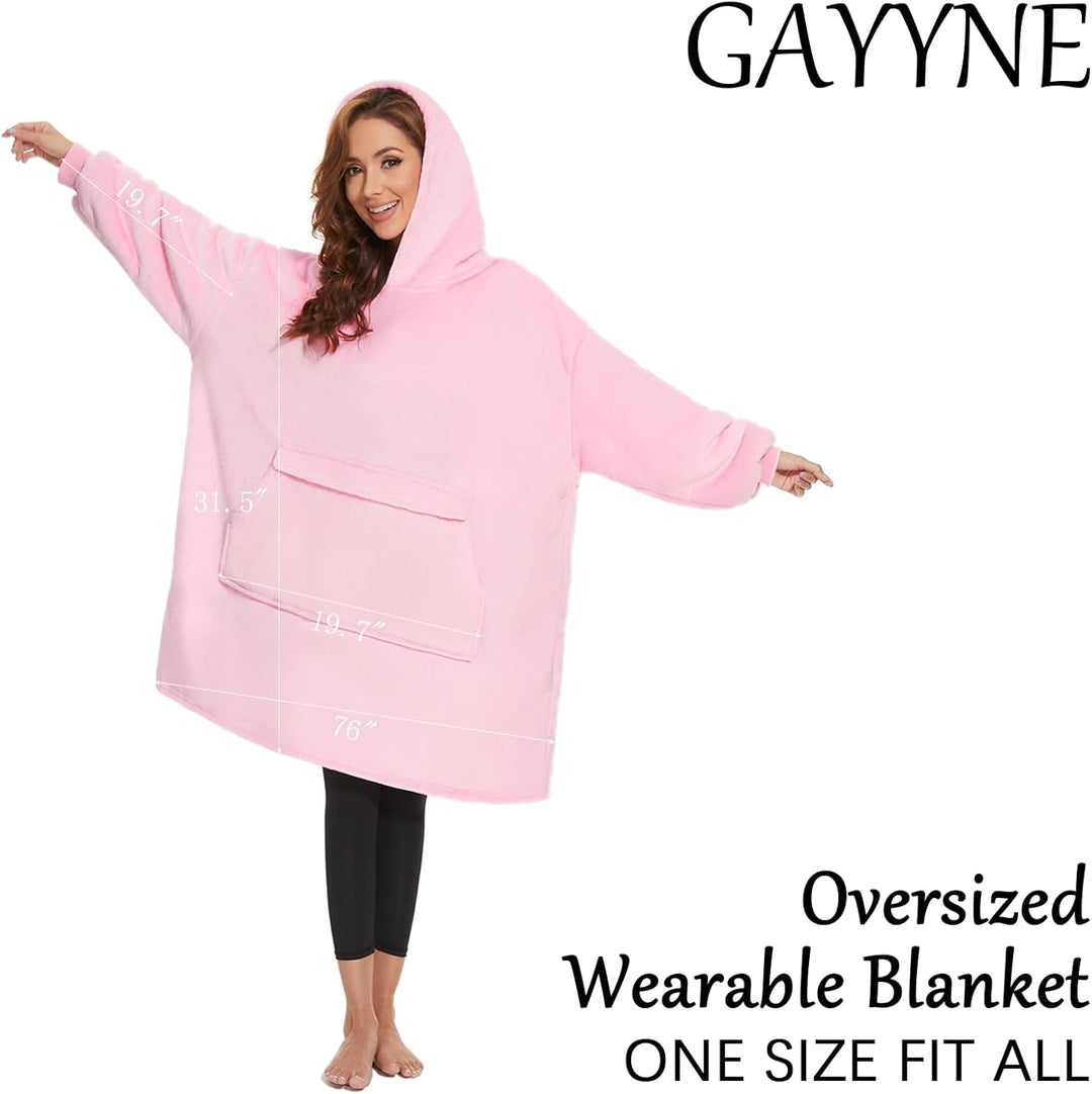 GAYYNE Hoodie Decke mit Ärmeln Deckenpullover, Tragbare Decken Hoodie Damen, Ultra Weiche Sherpa Fle