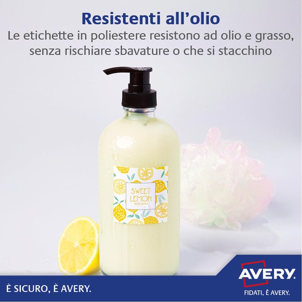 AVERY Zweckform Italien L6 Etiketten aus Polyester 99.1 x 42.3 weiss