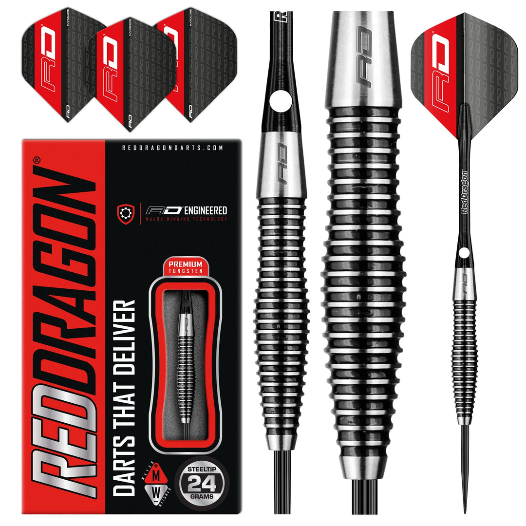 RED DRAGON Lethal Magic 21g, 24g oder 26g Tungsten Darts mit Flights und Schäfte 24.0 Gramm, 24.0 Gr