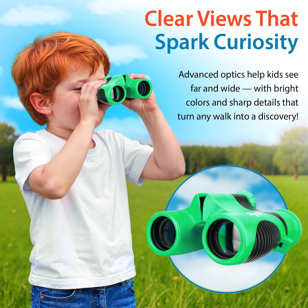Levenhuk LabZZ B2 Green Apple Kompakt-Fernglas für Kinder, Farbe Grün, Green Apple