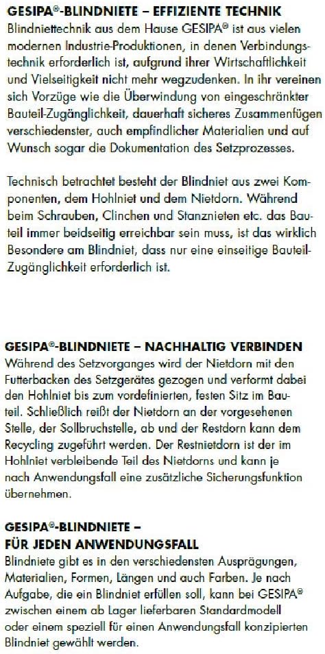 GESIPA | 500x Alu - Blindnieten Ø 3,0 x 6,0mm | Für Materialstärke: 2,5-3,5mm | Nieten in Industrie-