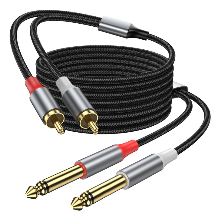 RCA zu 6,35mm Kabel, 5 m, robustes 6,35mm Stecker zu RCA Stecker Adapter Stereo Audio-Verbindungskab