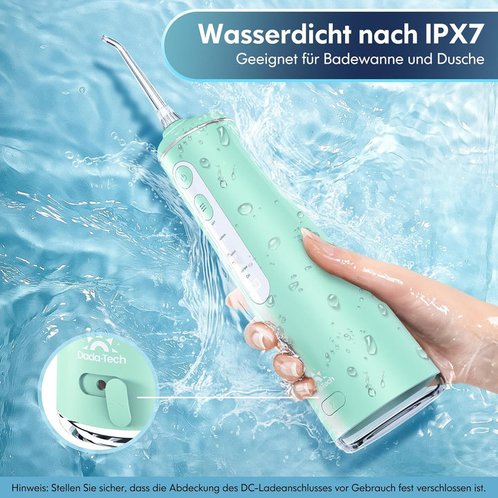 Munddusche Kabellos, Water Flosser for Teeth Mit 4 Modi &amp; 8 Anpassbaren Stufen 7 Düsen 300ML Tank Mu