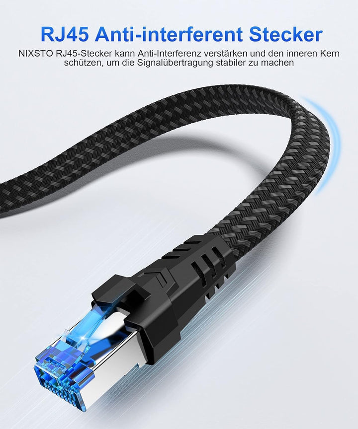 Ethernet Kabel 20M, Cat 8 40Gbps 2000MHz Hochgeschwindigkeits Netzwerkkabel, Lang RJ45 Lan Kabel Gig