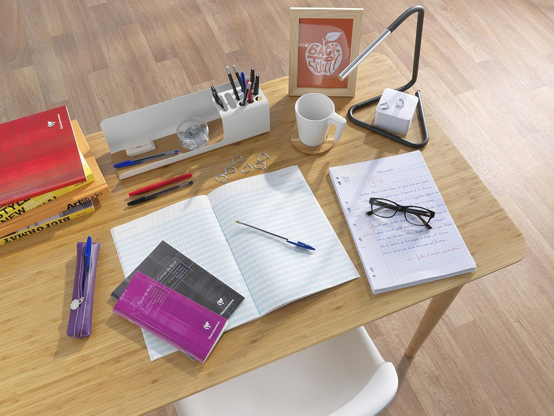 Clairefontaine 3529C - Packung mit 10 Klassenheften 8,5x20cm, 32 Blatt, 110g Grün mit Rand, mikroper