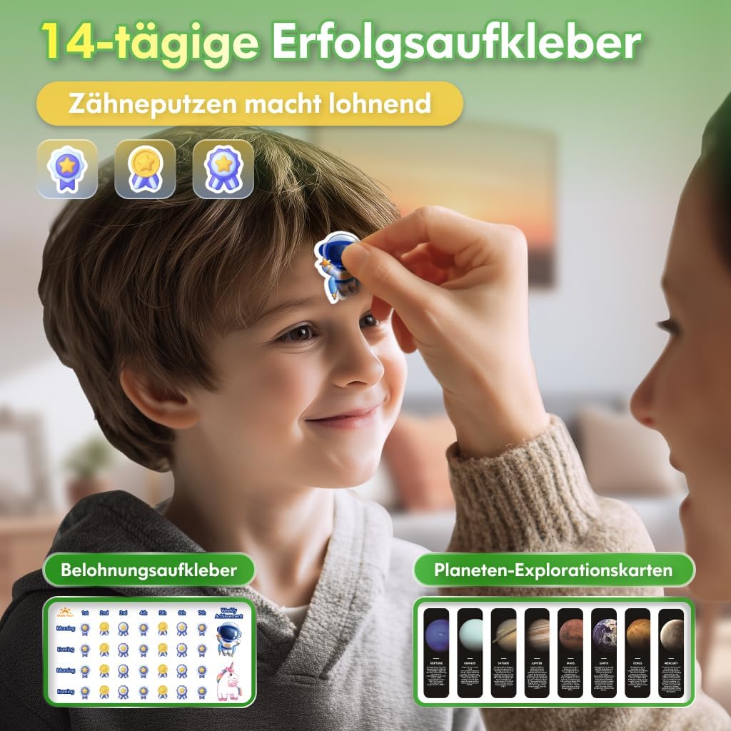 Zahnbürste Elektrisch Kinder ab 3-6-10-12 Jahre, Kinderzahnbürste Elektrisch mit Timer Gewohnheitsbi