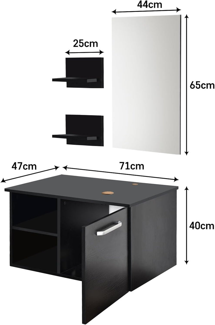 YU YUSING Badmöbel Set Waschbeckenunterschrank Badezimmerschrank mit Waschbecken Unterschrank Spiege