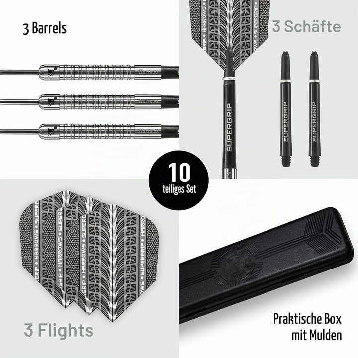 Harrows Super Grip Darts Supergrip Steeltip 22g 22 g silber, 22 g silber