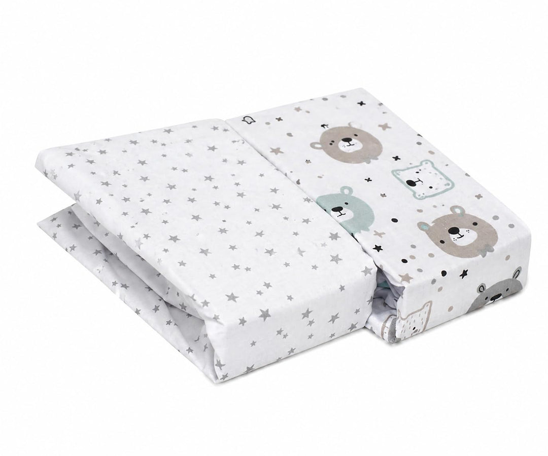 FlyIdeas Next 2 Me Spannbettlaken Beistellbett 83x50 cm, 2 STK. - 2 Spannleintuch Matratzenschoner f