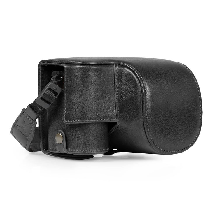 MegaGear Ever Ready Kameratasche aus echtem Leder, kompatibel mit Nikon Z30 (Schwarz), Schwarz