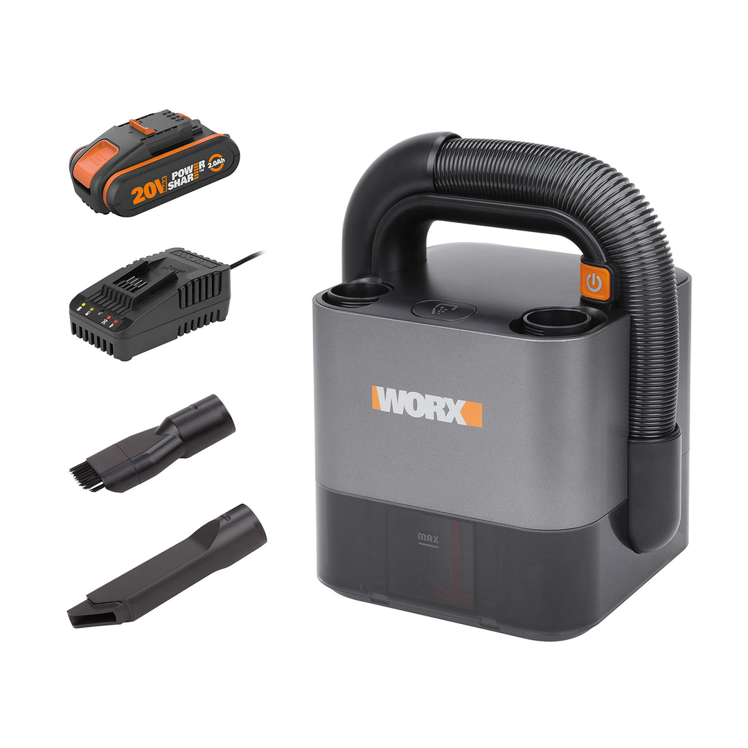 WORX 18V (20V Max) Akku-Handstaubsauger, Cube Vac, WX030, PowerShare, Starke Saugkraft, kompakt und