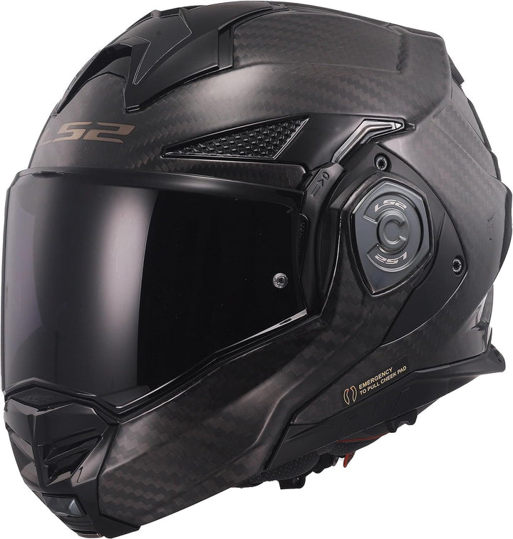 LS2 Klapphelm FF901 Advant X Carbon Solid ECE2206 Modularhelm Motorradhelm, L