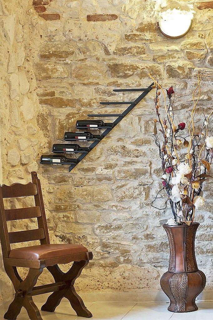 DanDiBo Weinregal Diagon Links 100cm aus Metall Flaschenhalter Flaschenständer Wandregal