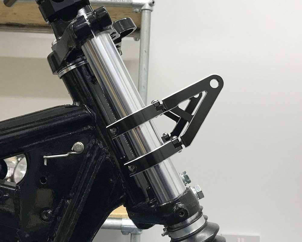 Motorrad Scheinwerfer-Halter mit Kurzen Arme für Massgefertigt Projekt Motorrad - Schwarz, 48-49mm,