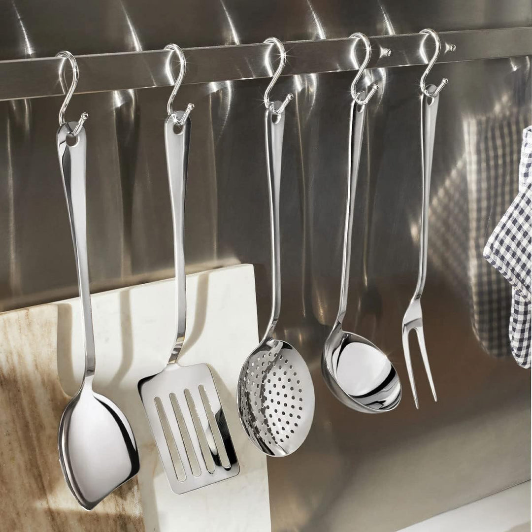 Alessi Backgabel aus Edelstahl glänzend poliert Silber, Silber