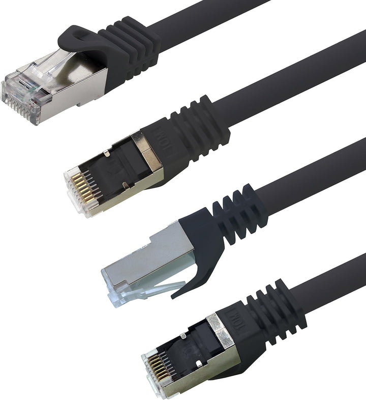 1aTTack.de 5m - schwarz - 5 Stück Cat7 Netzwerkkabel SFTP Patchkabel Lankabel Rohkabel 10GB/s - 500