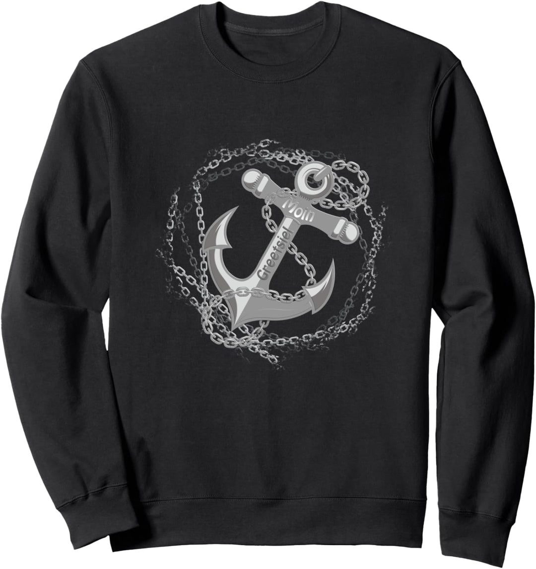 Moin Greetsiel mit Anker für Strandurlaub an Küste und Meer Sweatshirt
