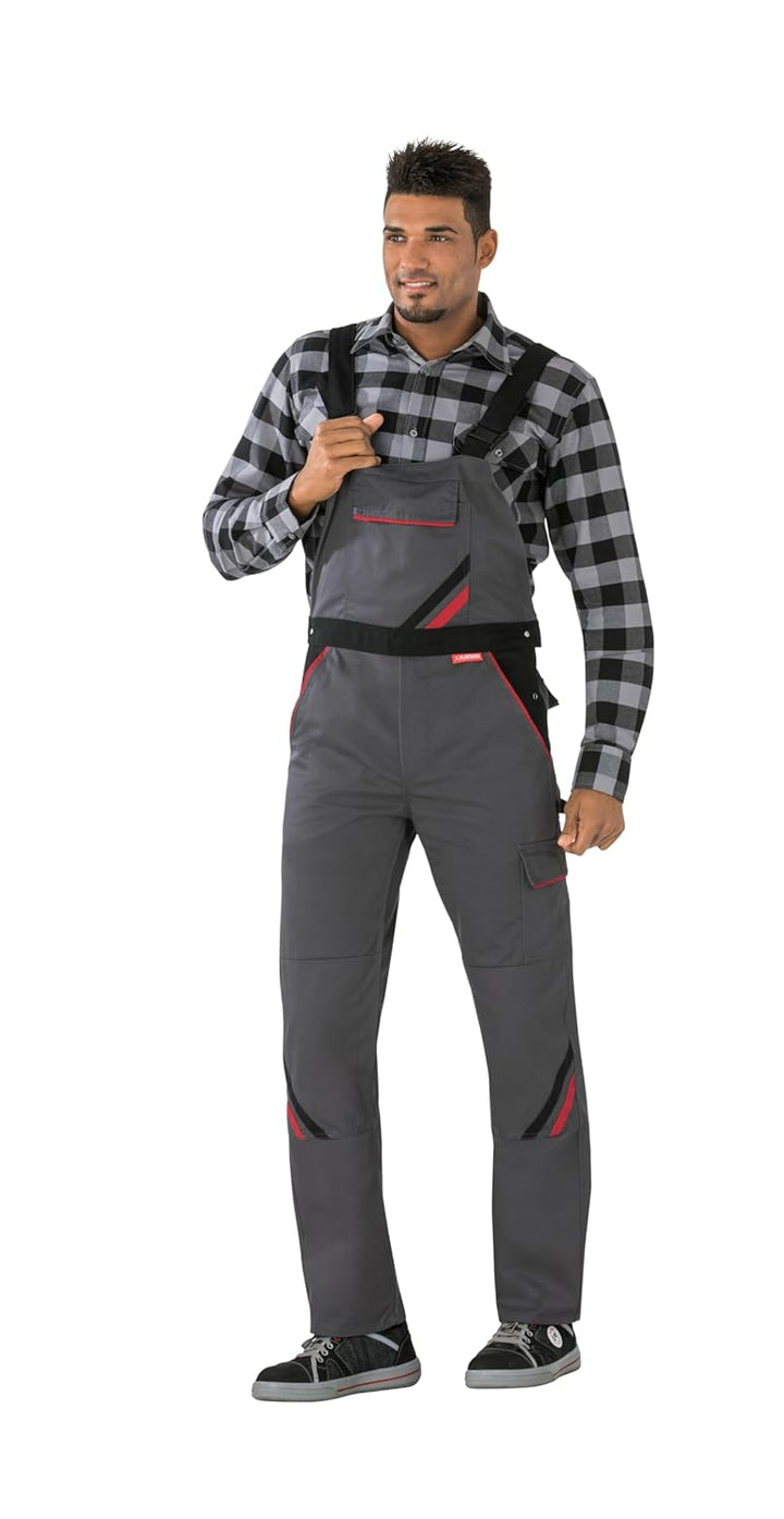 Planam Highline Herren Latzhose Schiefer schwarz rot Modell 2332 Grösse 30 schiefer/schwarz/rot 30,