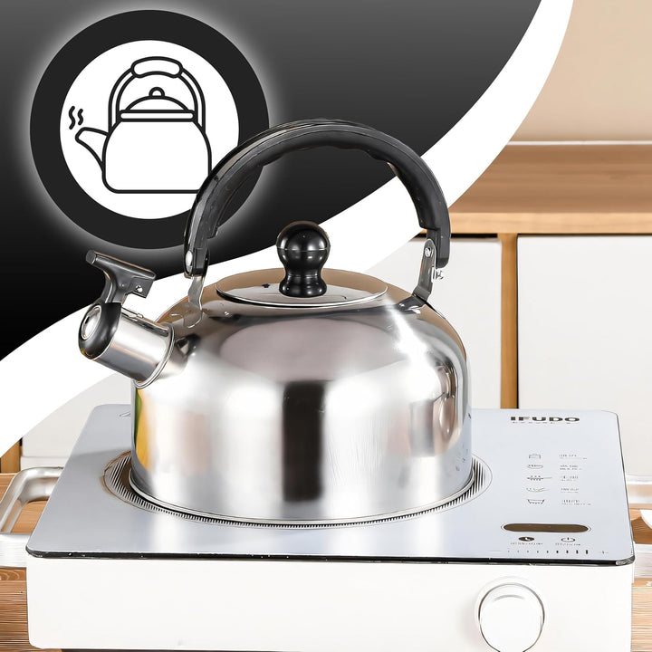 Retoo Kochtopfset 12-teilig aus Edelstahl, Töpfe mit Glasdeckel, Kochtöpfe mit ergonomischen Griffen